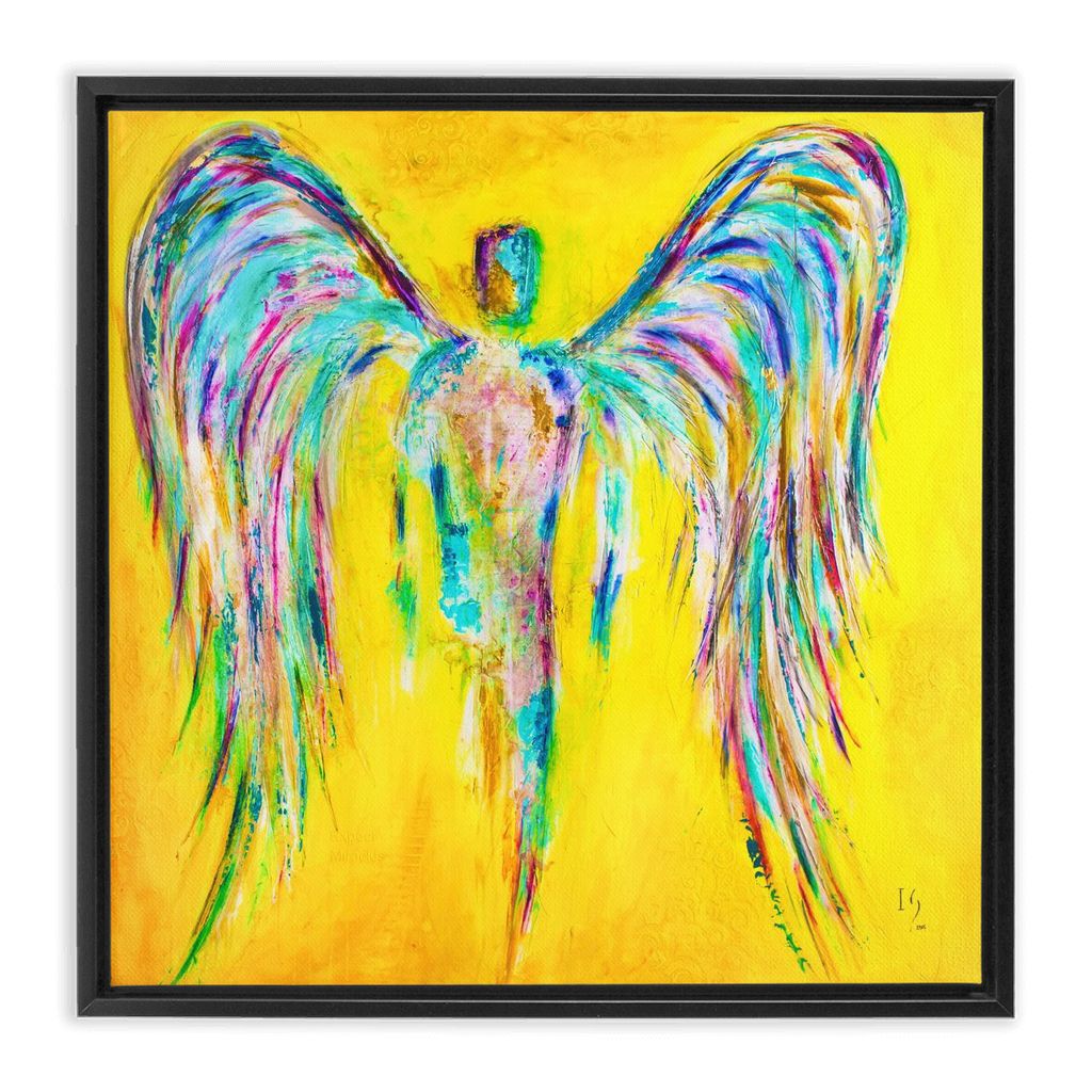 Celestial Angel artwork detail - angel painting canvas print wall art