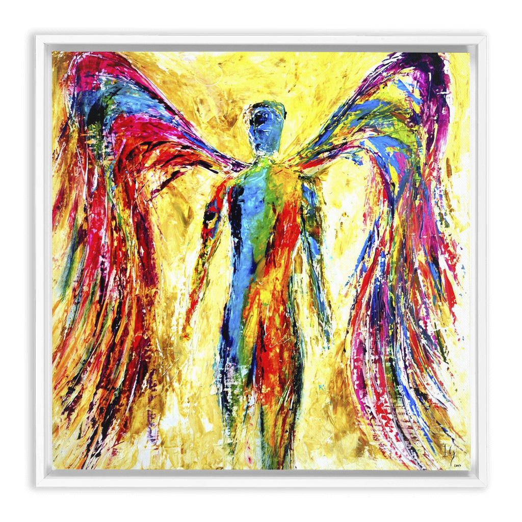 Angel of Protection artwork detail - interactive canvas print that comes alive with mobile app wall art