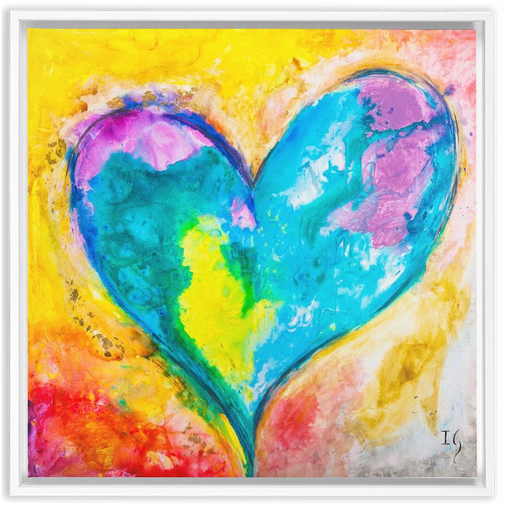 Beautiful Heart artwork detail - heart painting canvas print wall art