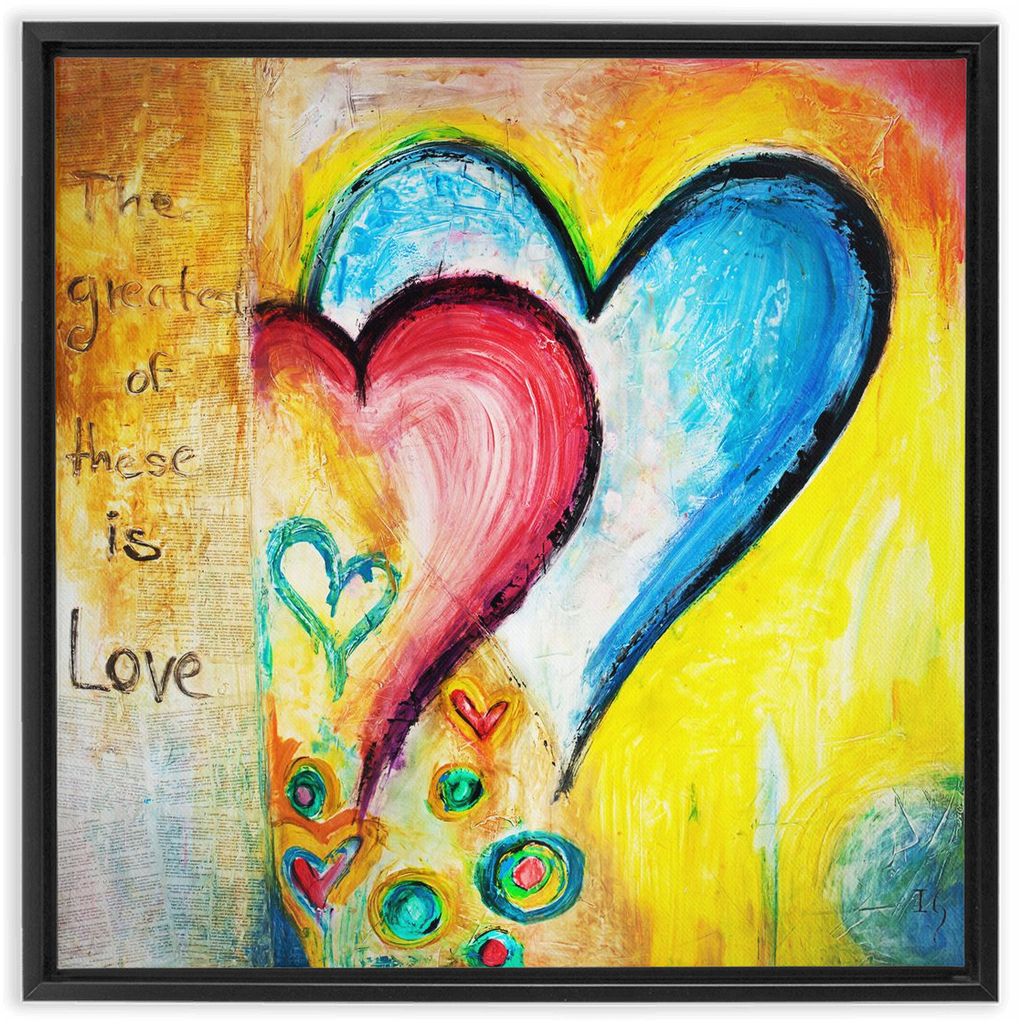 This Is Love artwork detail - heart painting canvas print wall art