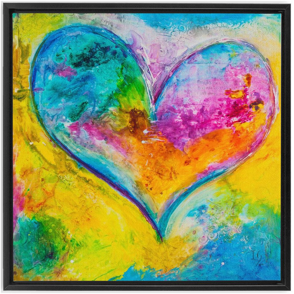 Faithful Love artwork detail - heart painting canvas print wall art