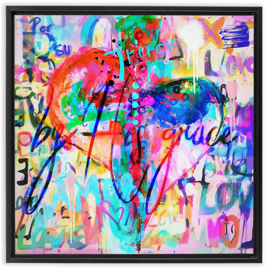 By His Grace artwork detail - heart painting canvas print wall art