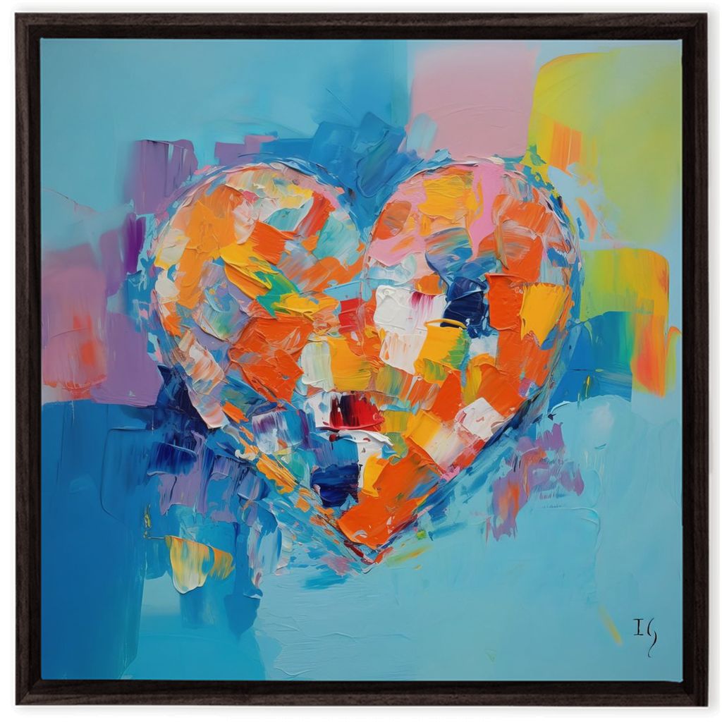 The Heart's True Colors artwork detail - heart painting canvas print wall art