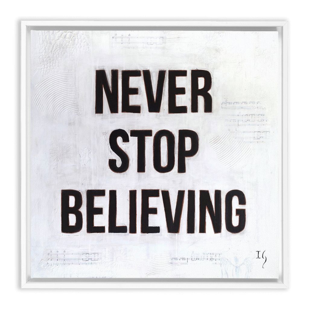 Never Stop Believing artwork detail - interactive canvas print that comes alive with mobile app wall art