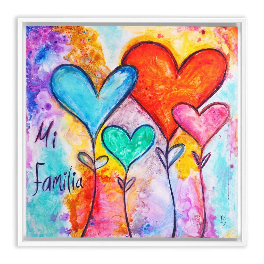 Family First artwork detail - heart painting canvas print wall art