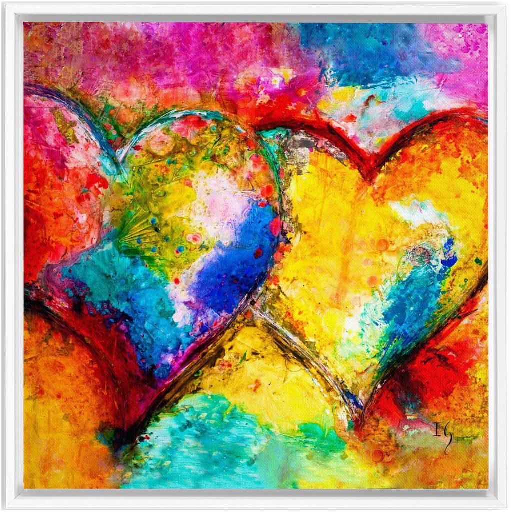 Twin Souls artwork detail - heart painting canvas print wall art