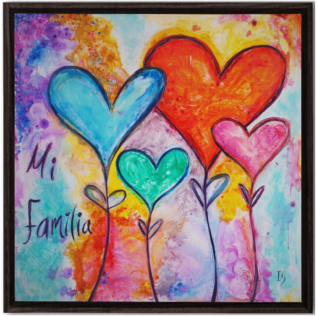 Family First artwork detail - heart painting canvas print wall art