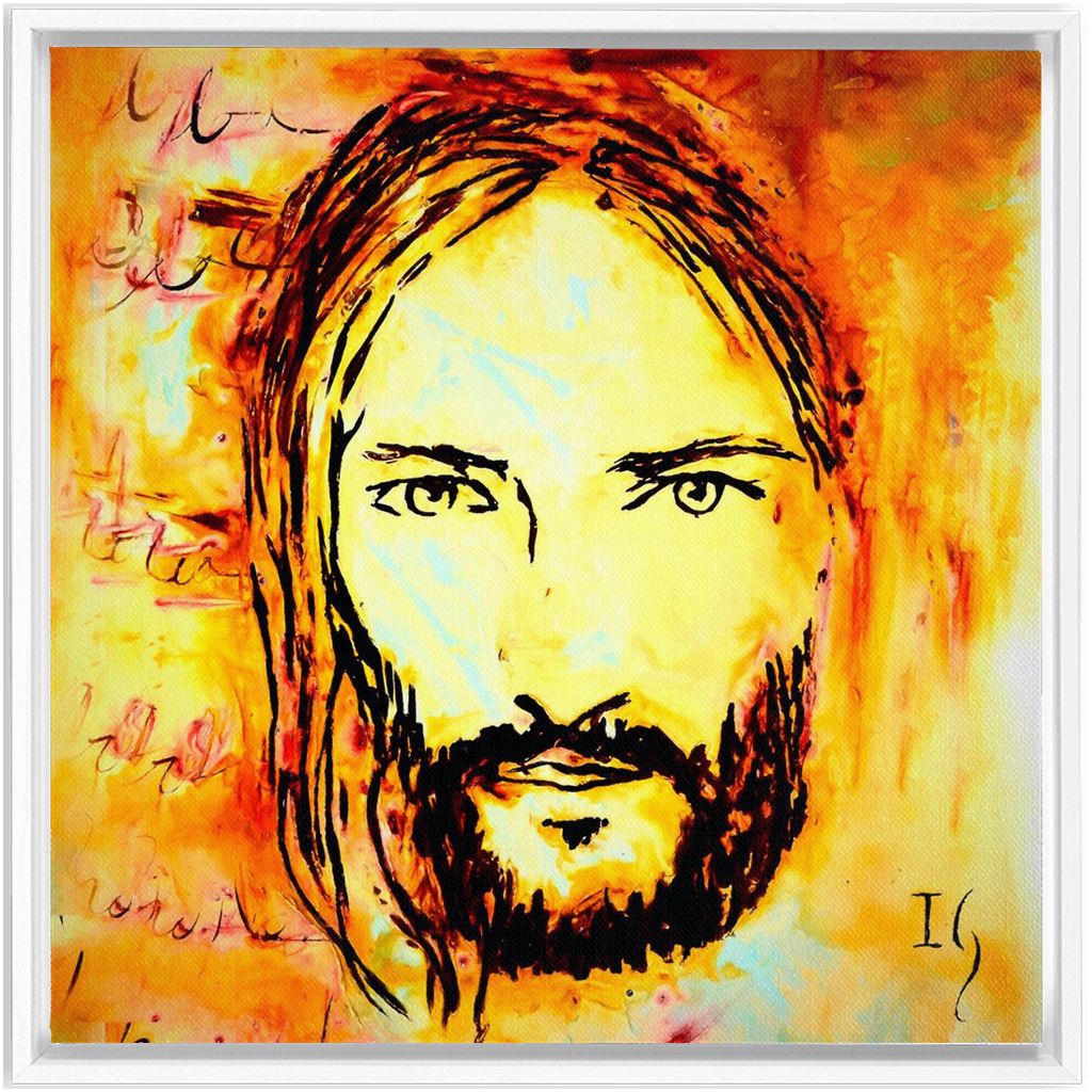 Jesus artwork detail - christian wall art canvas print wall art