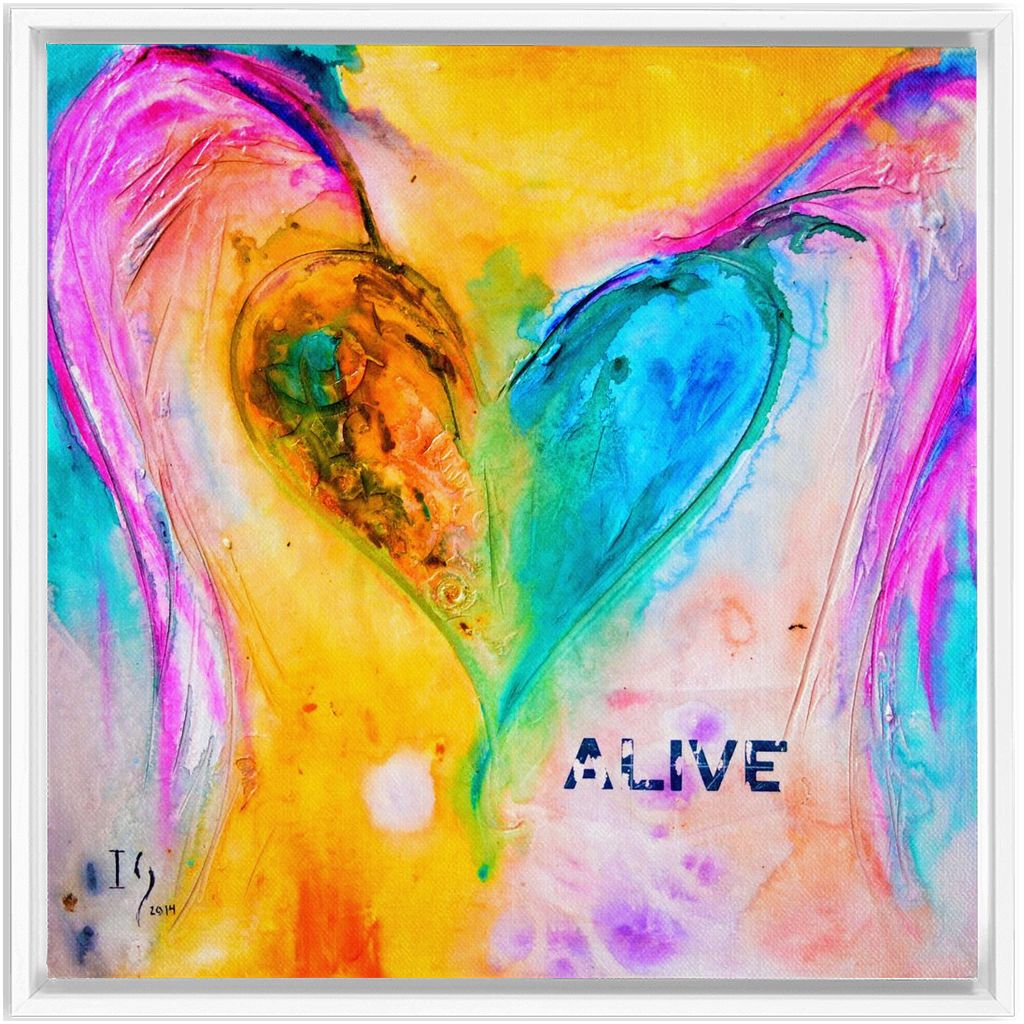 Alive artwork detail - heart painting canvas print wall art