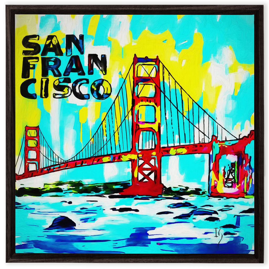 San Francisco artwork detail - commission art canvas print wall art