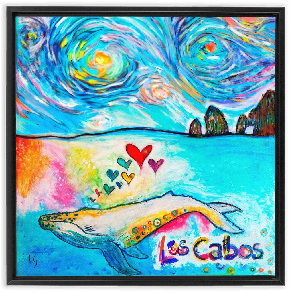 Los Cabos Whale artwork detail - interactive canvas print that comes alive with mobile app wall art