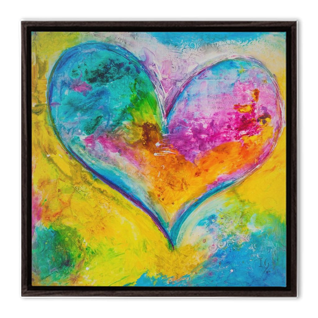 Faithful Love - heart painting canvas print by Ivan Guaderrama