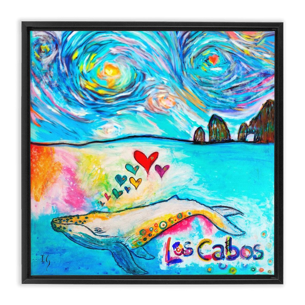 Los Cabos Whale artwork detail - interactive canvas print that comes alive with mobile app wall art