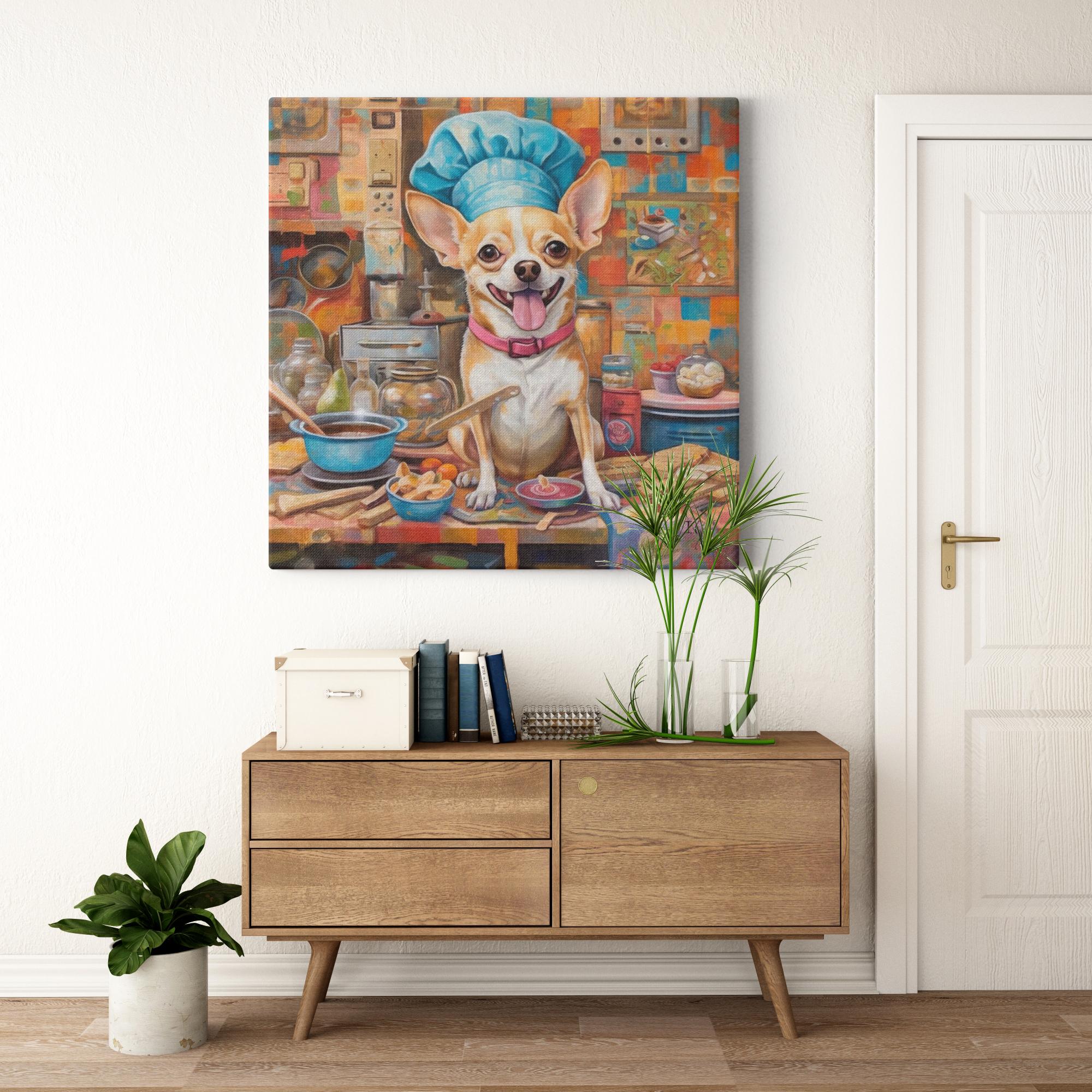 Cooking with Love artwork detail - colorful pet portrait art wall art