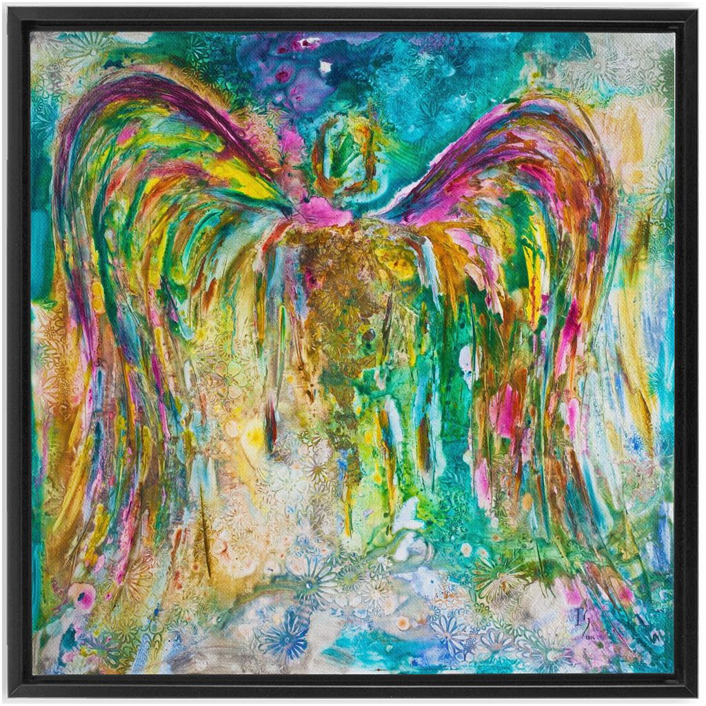 Heavenly Angels artwork detail - angel painting canvas print wall art