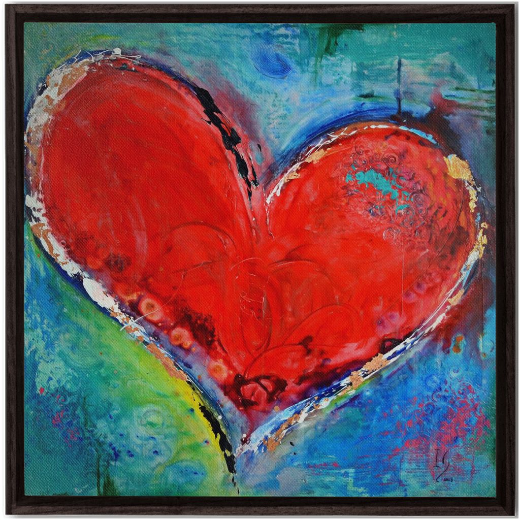 Divine Love artwork detail - heart painting canvas print wall art