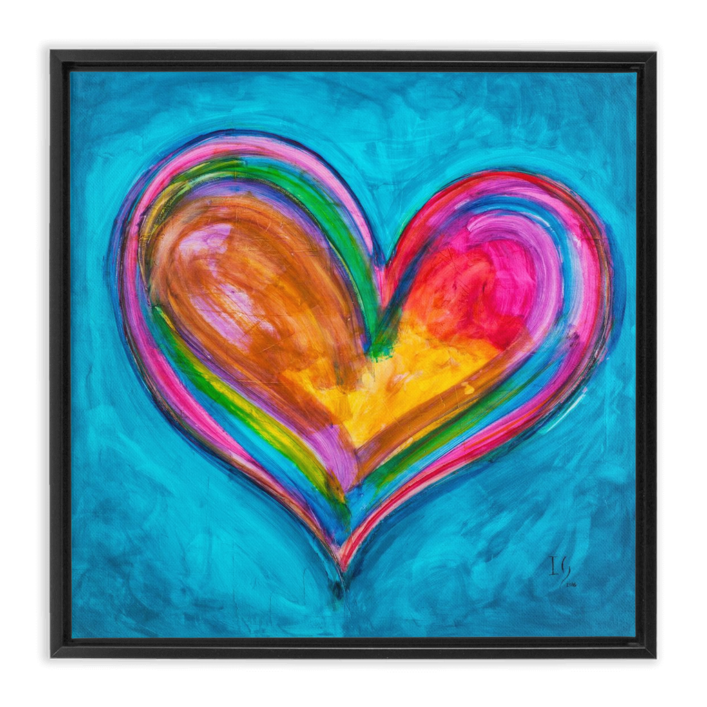 My Sweet Love artwork detail - heart painting canvas print wall art