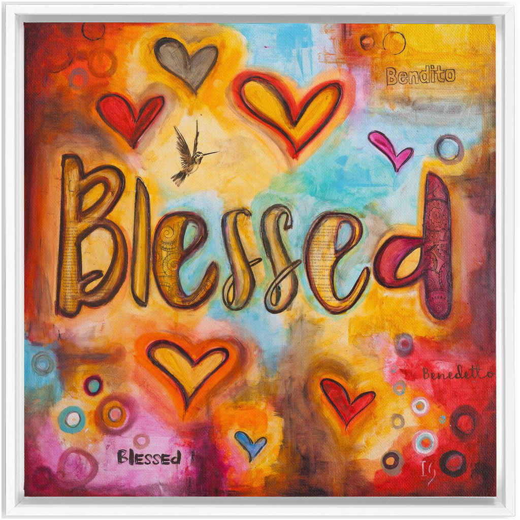 Blessed artwork detail - interactive canvas print that comes alive with mobile app wall art
