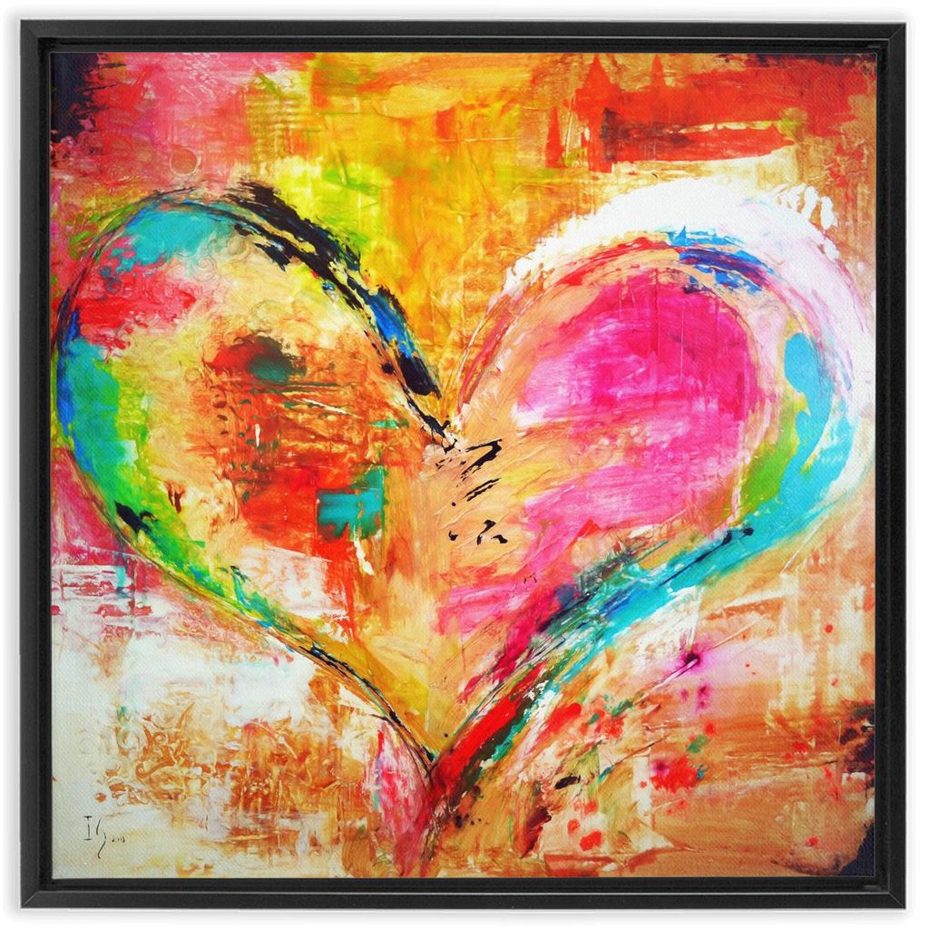 Giving Heart artwork detail - heart painting canvas print wall art