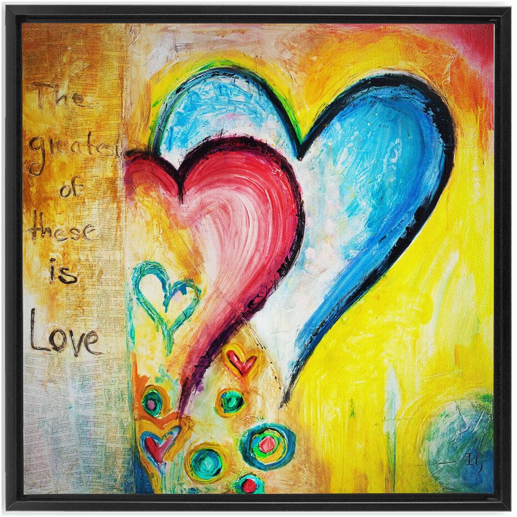 This Is Love artwork detail - heart painting canvas print wall art