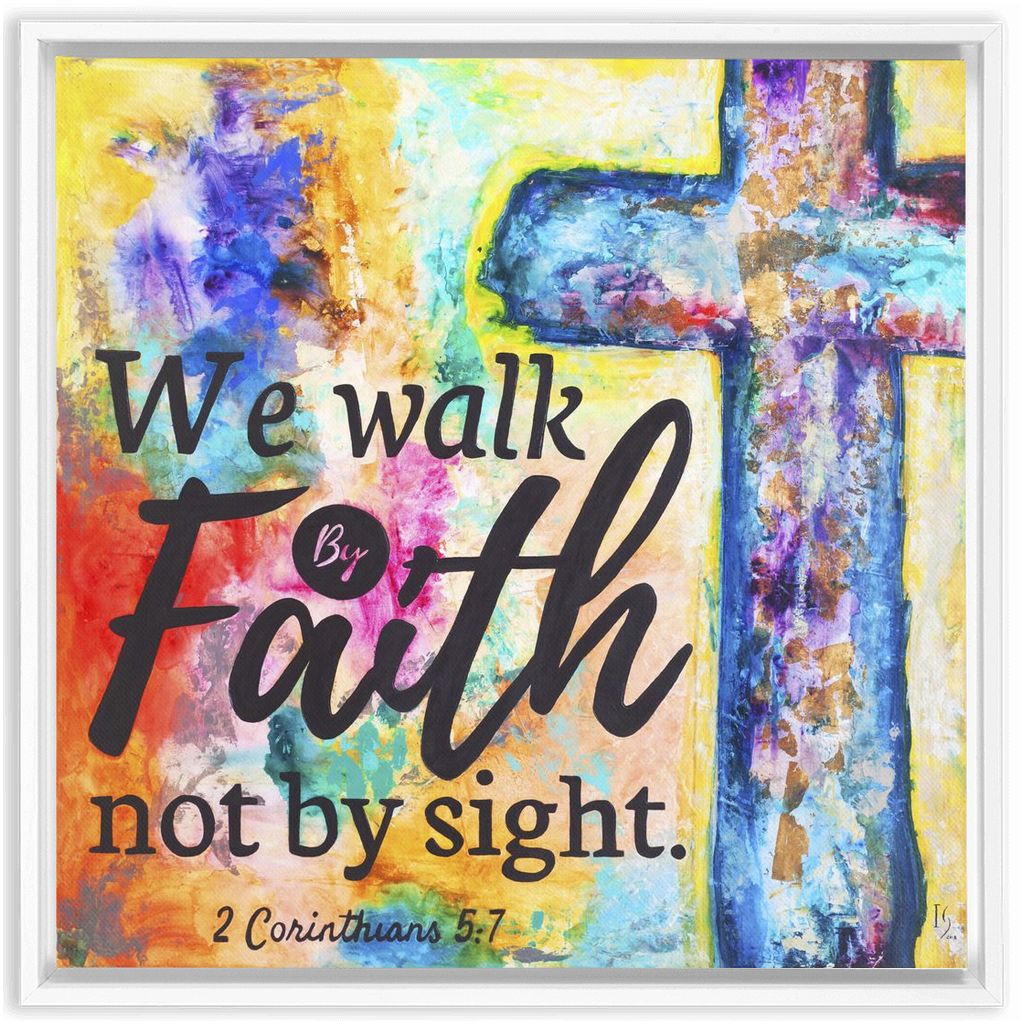 Walk By Faith artwork detail - interactive canvas print that comes alive with mobile app wall art