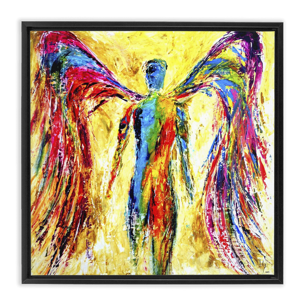 Angel of Protection artwork detail - interactive canvas print that comes alive with mobile app wall art