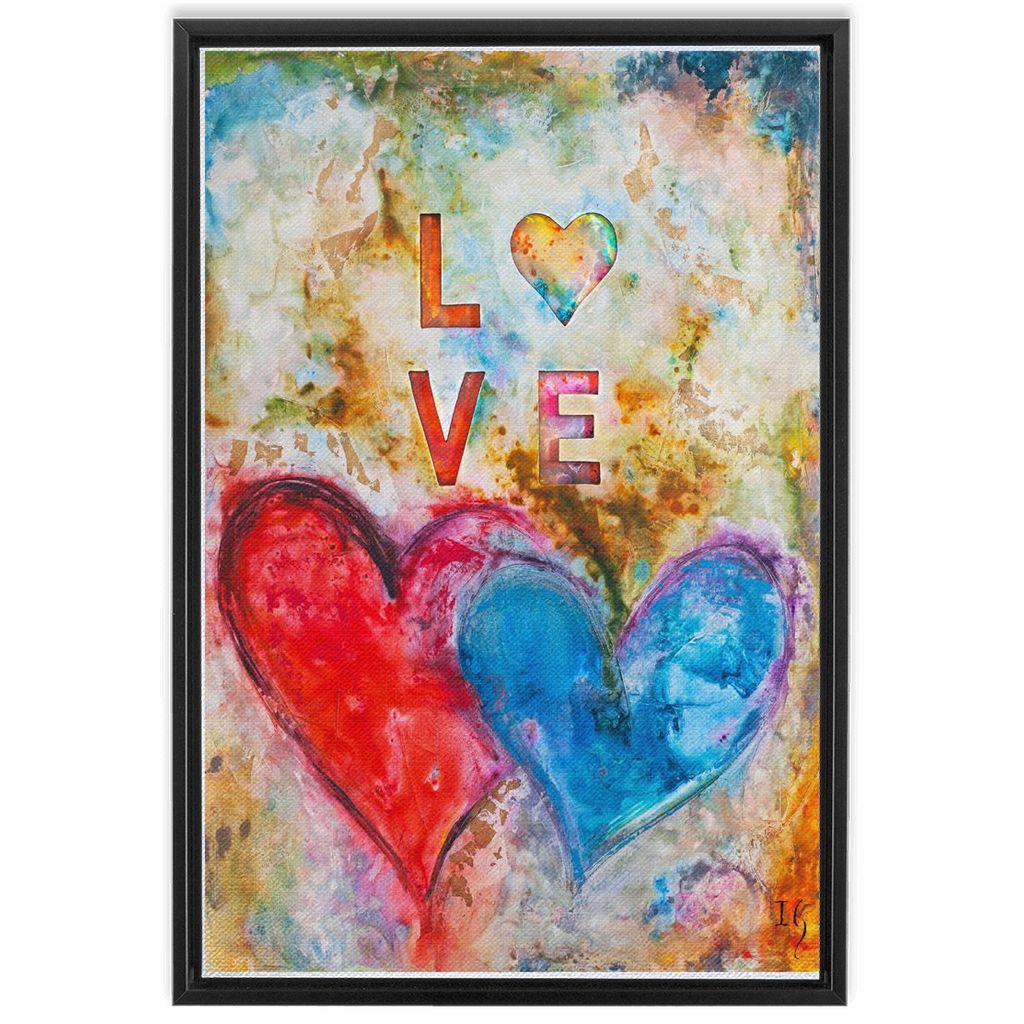 God Is Love artwork detail - heart painting canvas print wall art