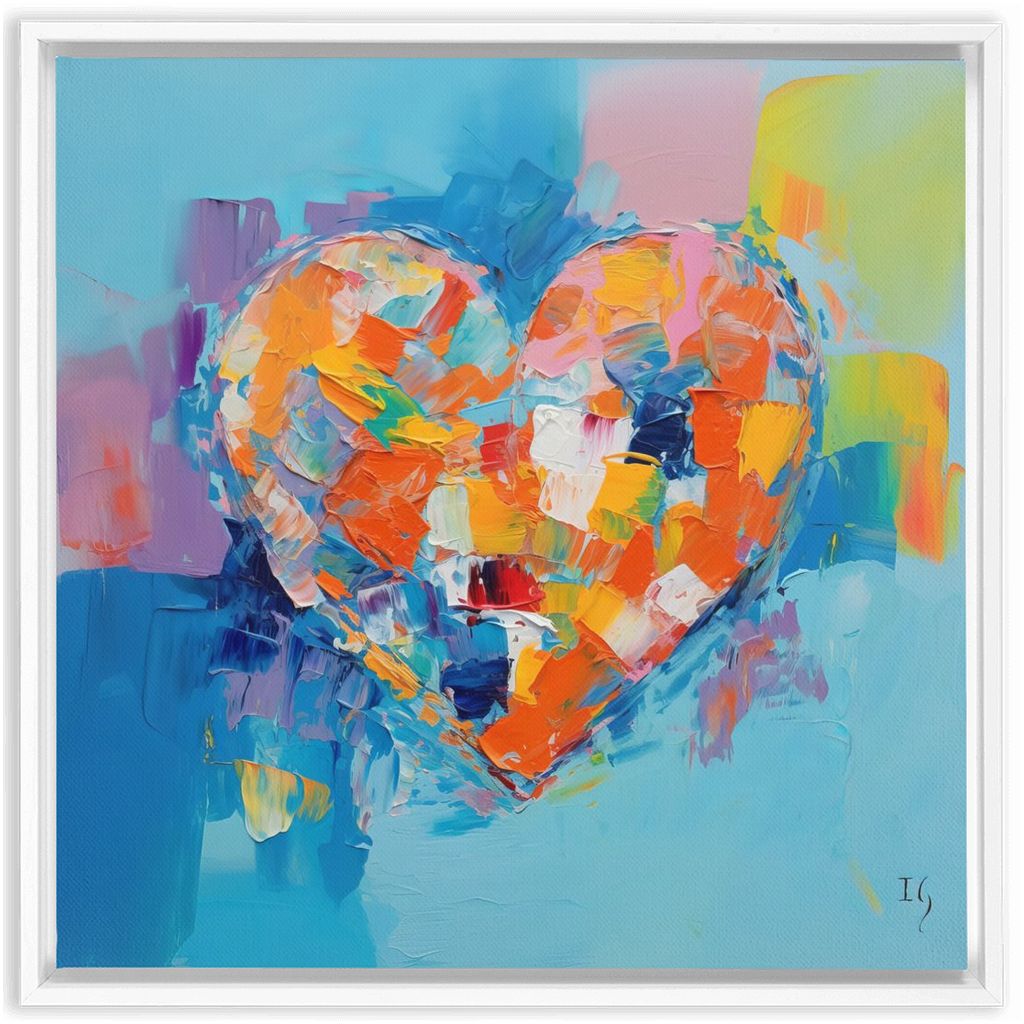 The Heart's True Colors artwork detail - heart painting canvas print wall art