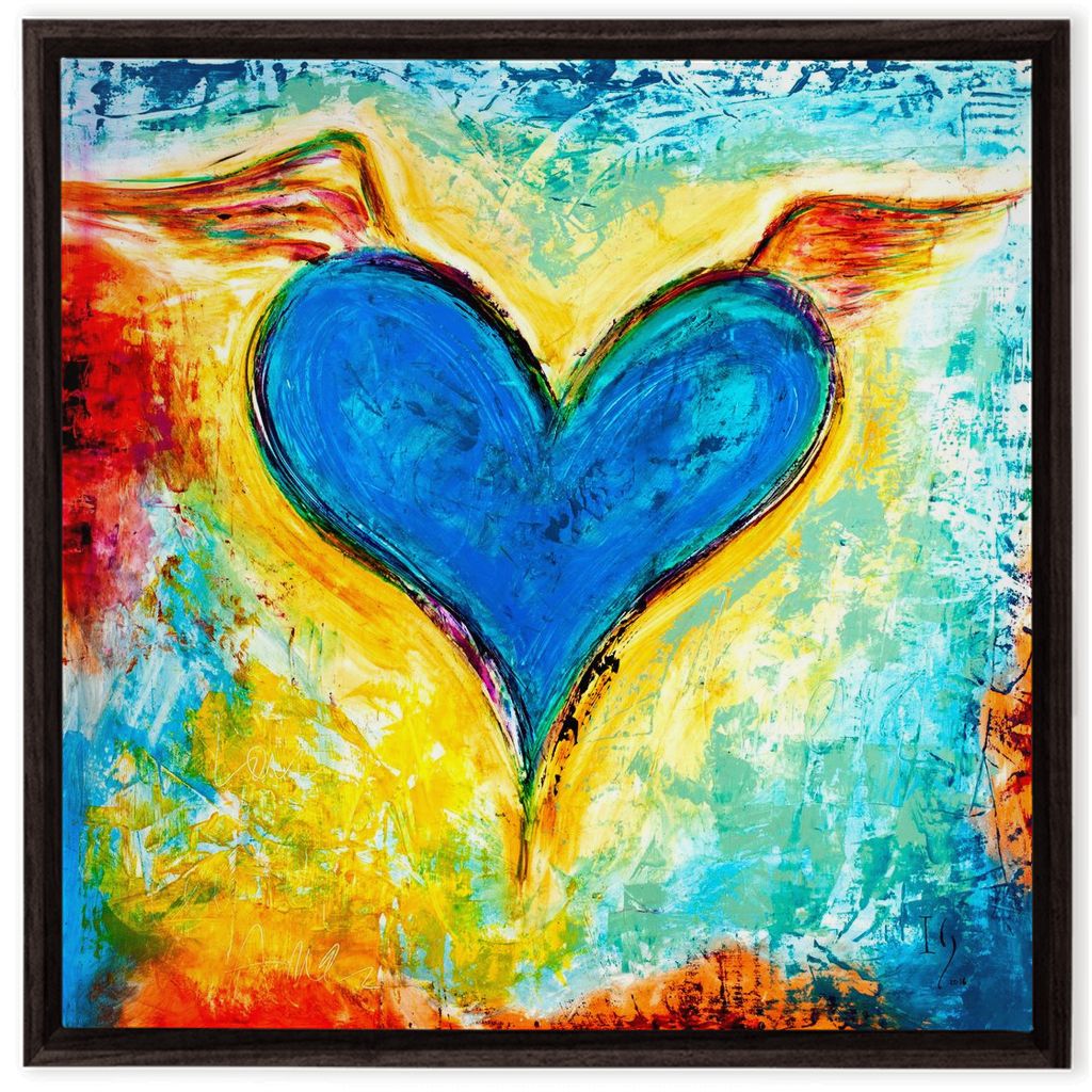 Perfect Love Casts Out Fear artwork detail - heart painting canvas print wall art