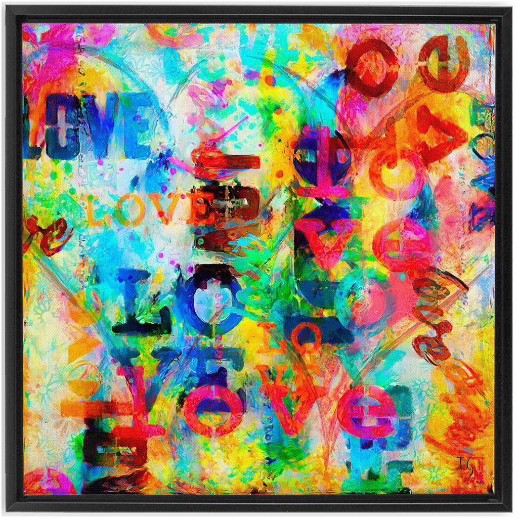 I love you 1000 times artwork detail - abstract art canvas print wall art