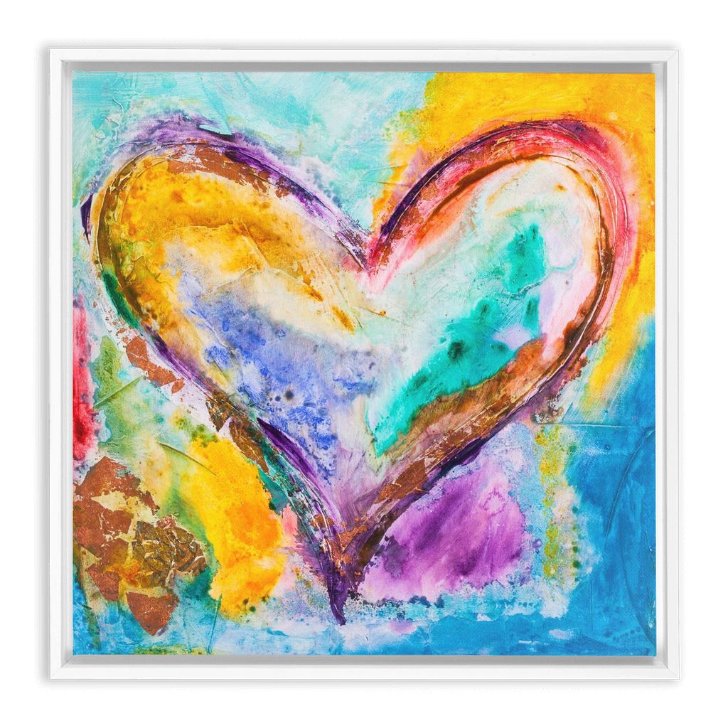 Heart Beat artwork detail - heart painting canvas print wall art