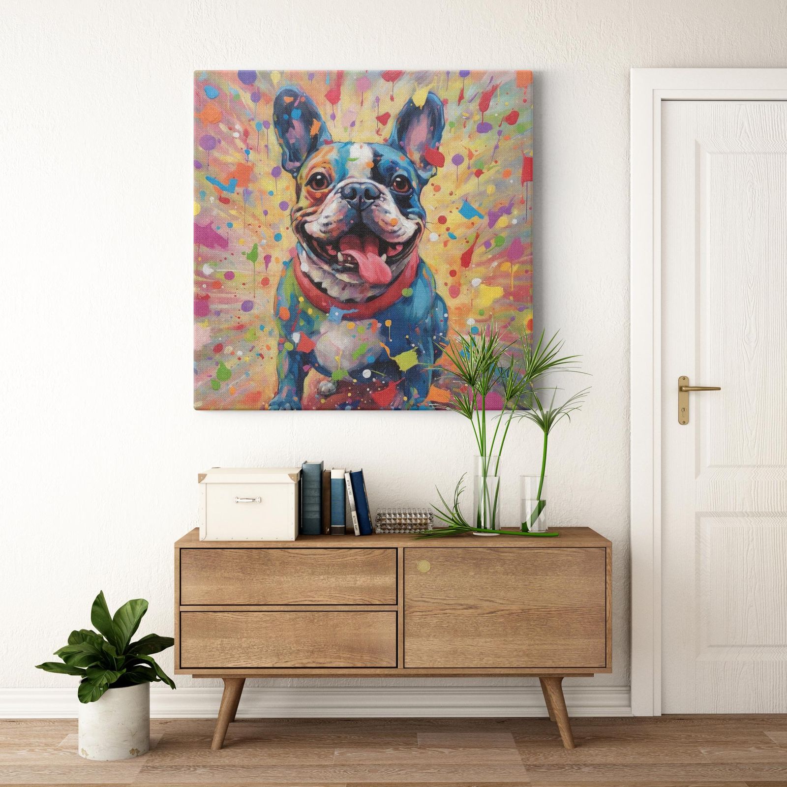 Jubilant Color Strokes artwork detail - colorful pet portrait art wall art
