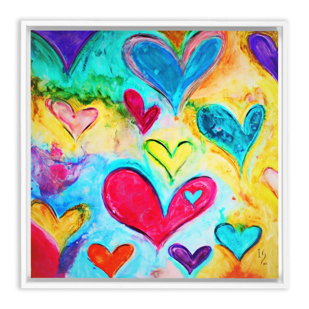 Love Is Kind artwork detail - heart painting canvas print wall art