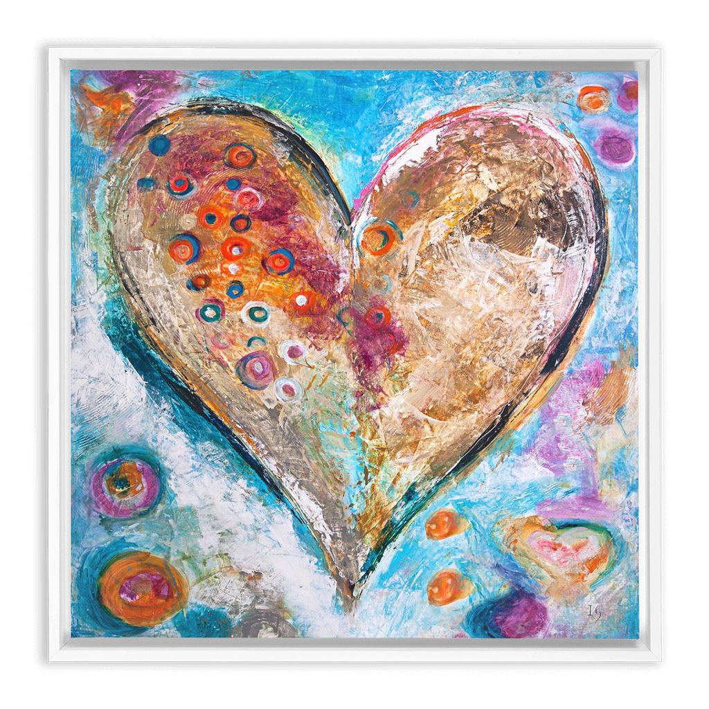Divine Connection artwork detail - heart painting canvas print wall art