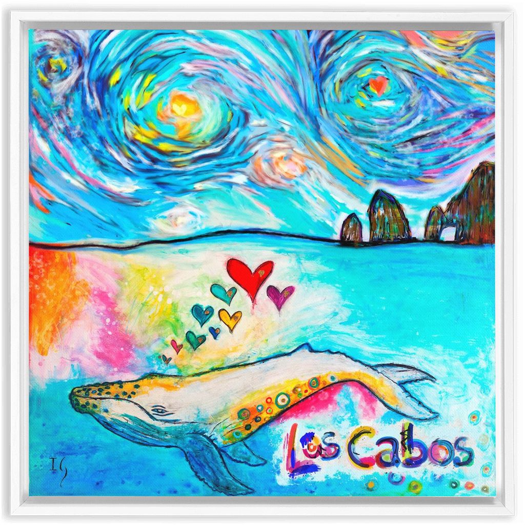 Los Cabos Whale artwork detail - interactive canvas print that comes alive with mobile app wall art