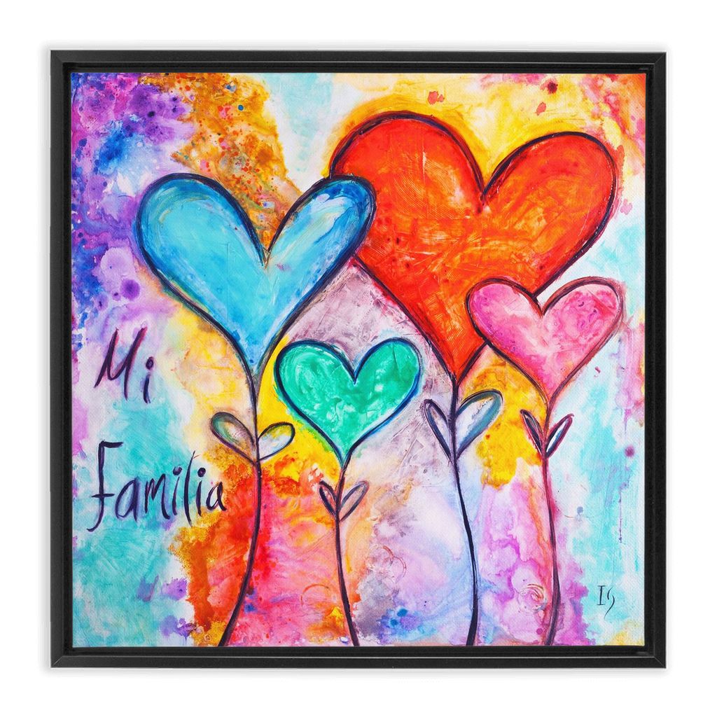Family First artwork detail - heart painting canvas print wall art