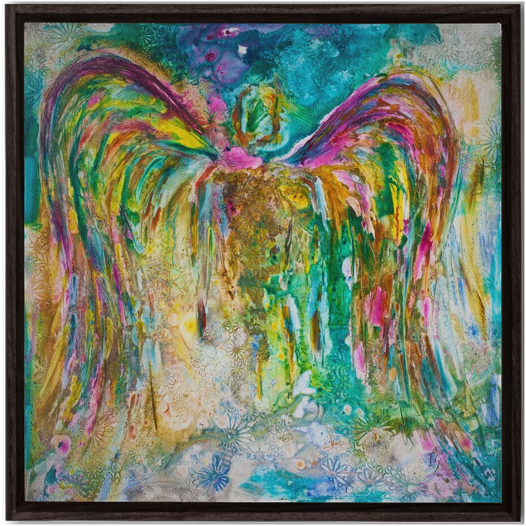 Heavenly Angels artwork detail - angel painting canvas print wall art