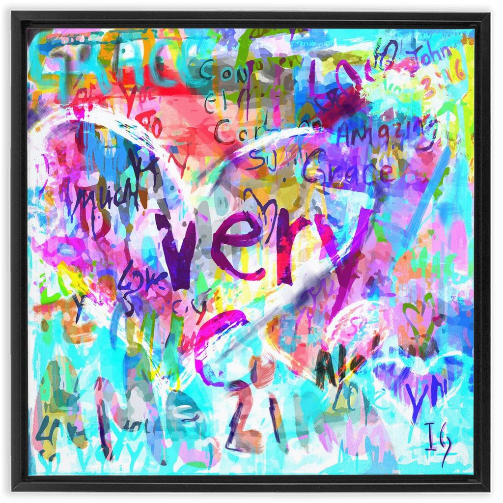 Amazing Grace artwork detail - heart painting canvas print wall art