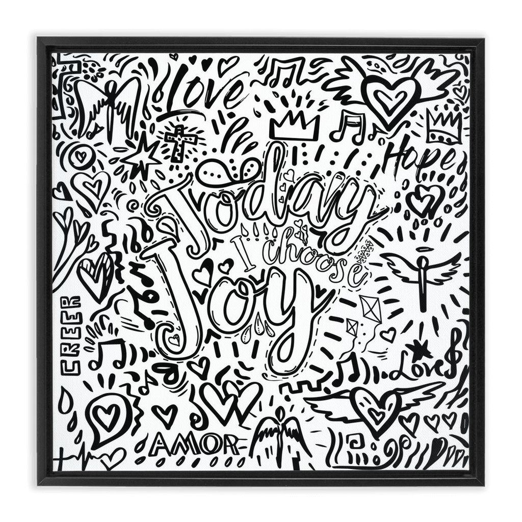 Colors of Faith -Today I Choose Joy artwork detail - interactive canvas print that comes alive with mobile app wall art