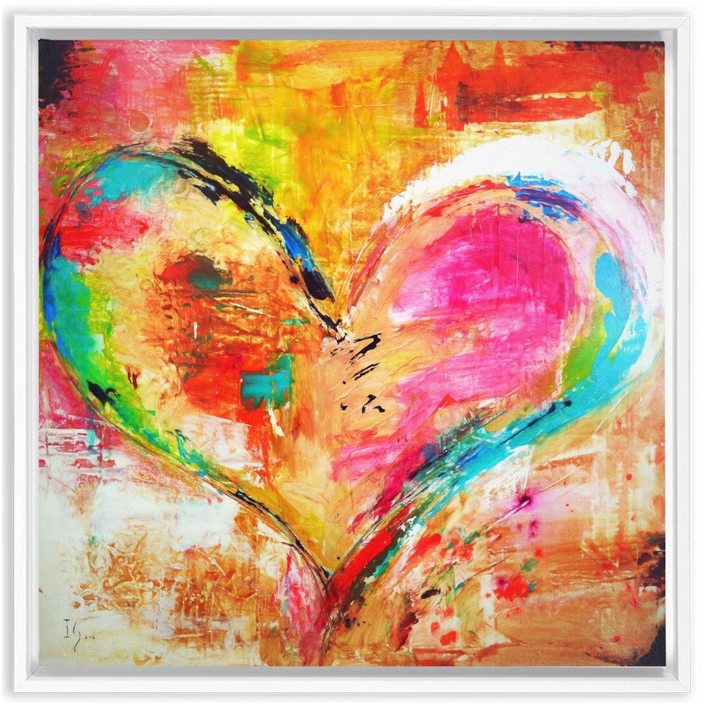 Giving Heart artwork detail - heart painting canvas print wall art
