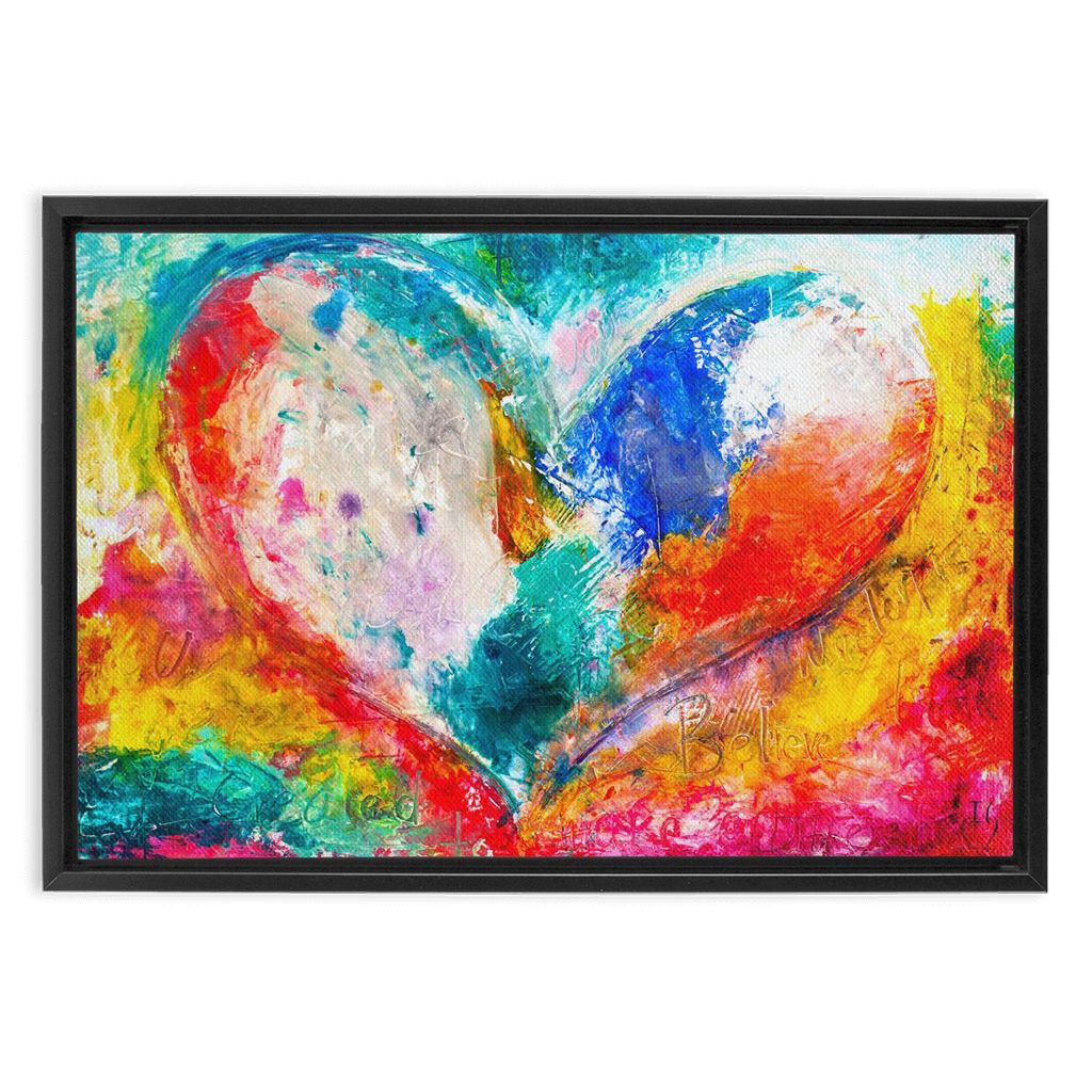 I Love You Just The Way You Are artwork detail - heart painting canvas print wall art