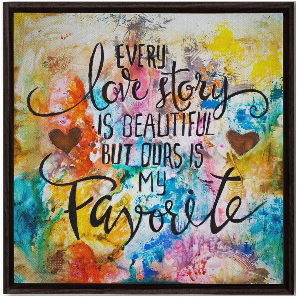 Love Story artwork detail - heart painting canvas print wall art