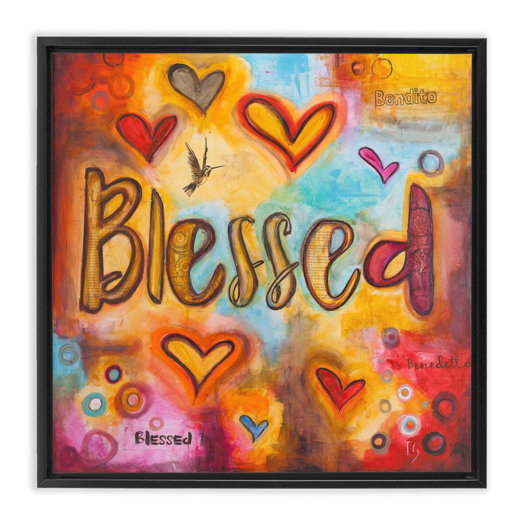 Blessed artwork detail - interactive canvas print that comes alive with mobile app wall art