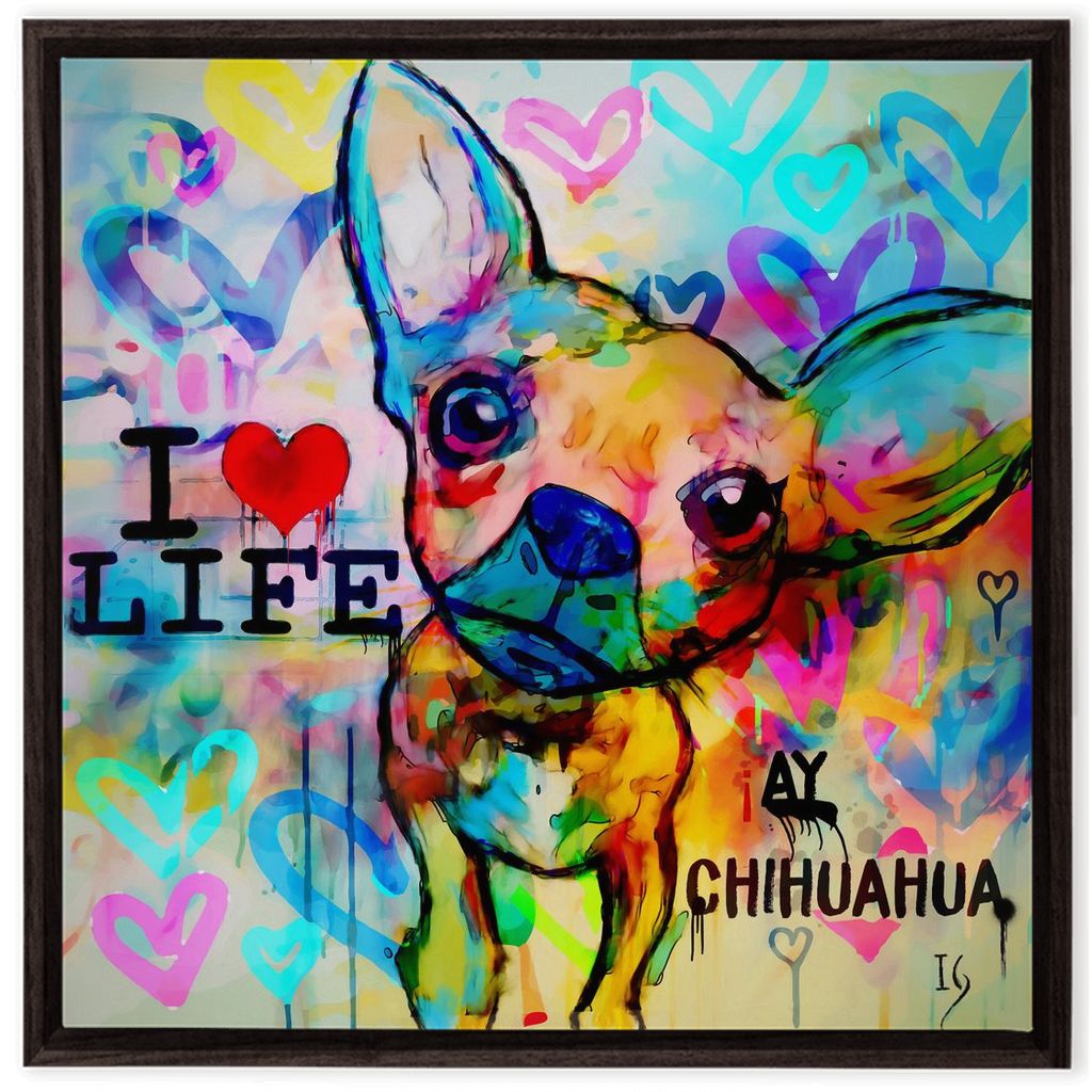 Ay Chihuahua artwork detail - interactive canvas print that comes alive with mobile app wall art