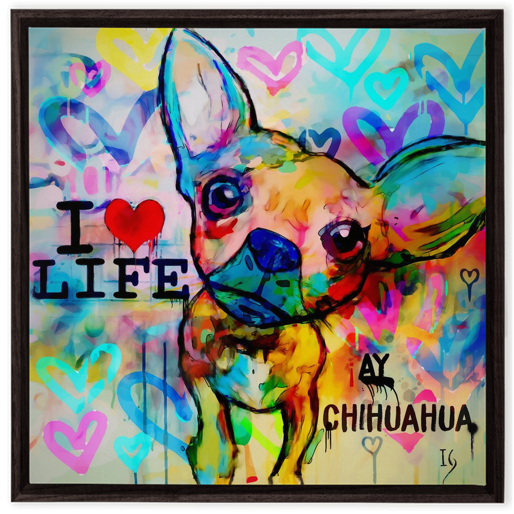 Ay Chihuahua artwork detail - interactive canvas print that comes alive with mobile app wall art