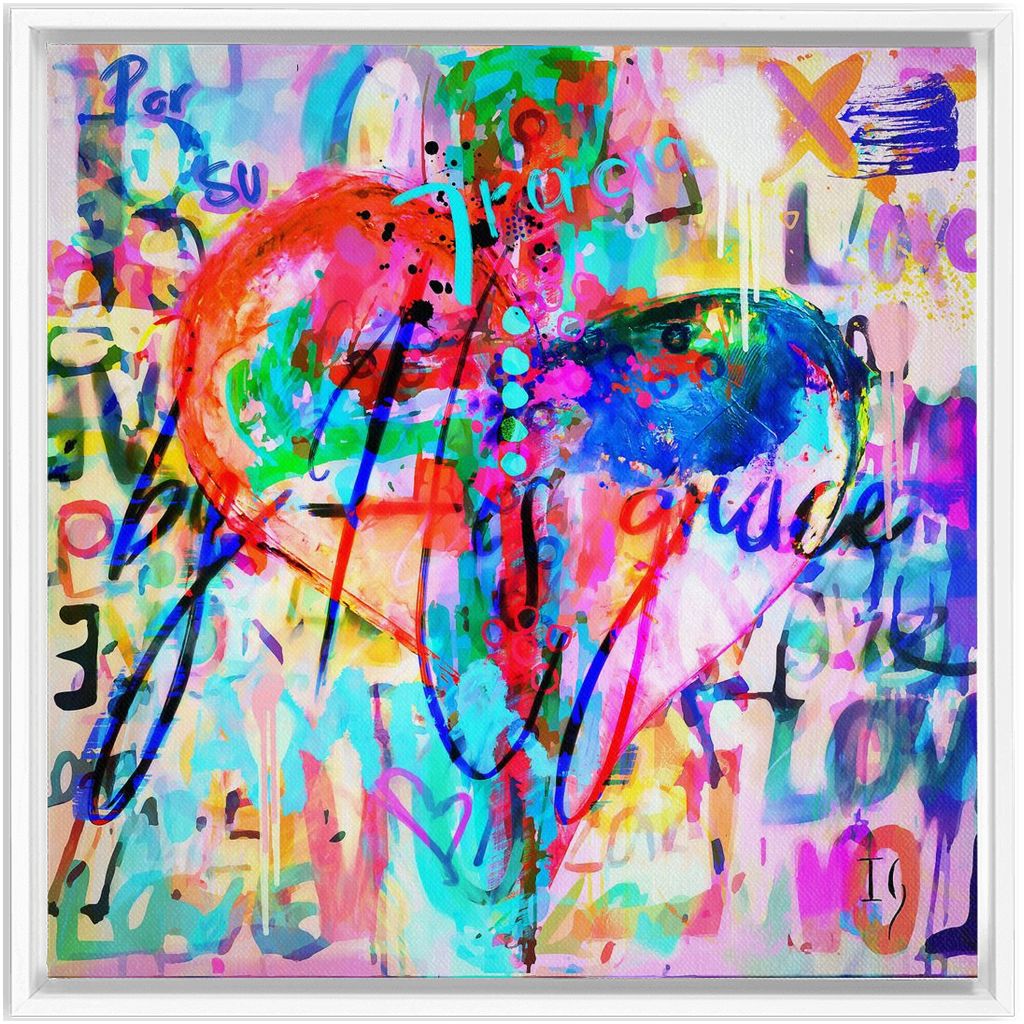 By His Grace artwork detail - heart painting canvas print wall art