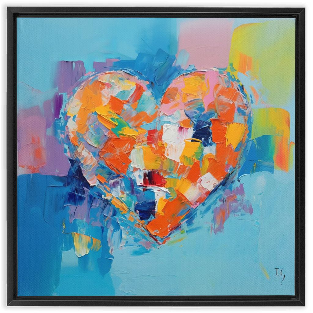 The Heart's True Colors artwork detail - heart painting canvas print wall art