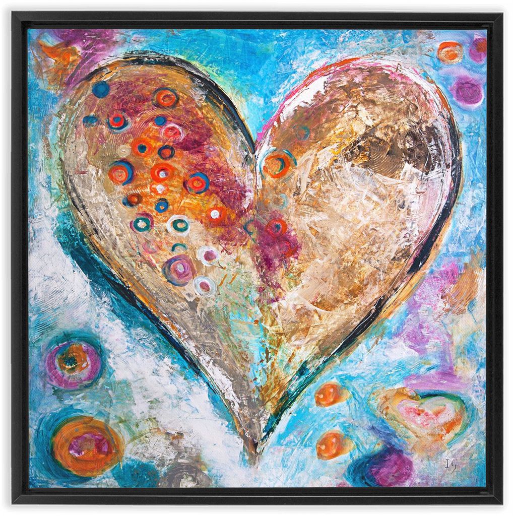 Divine Connection artwork detail - heart painting canvas print wall art