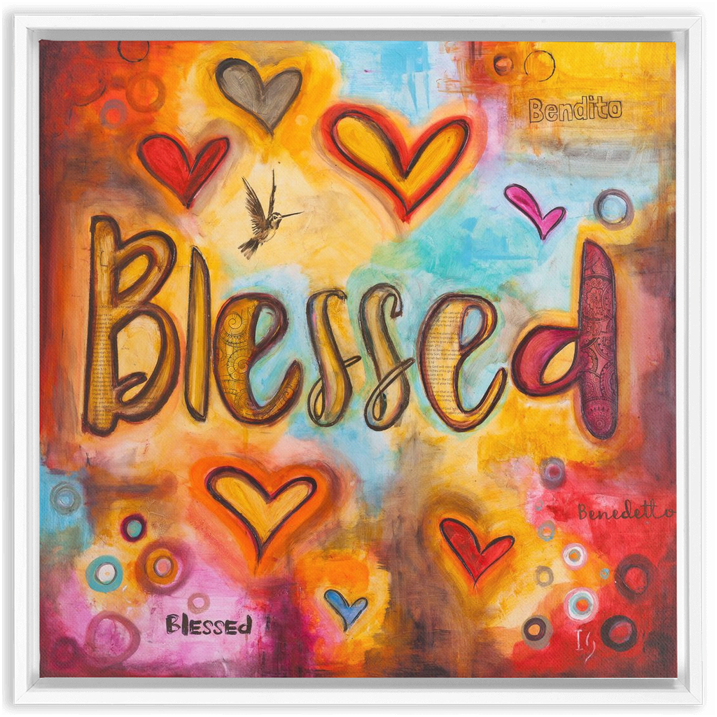Blessed artwork detail - interactive canvas print that comes alive with mobile app wall art