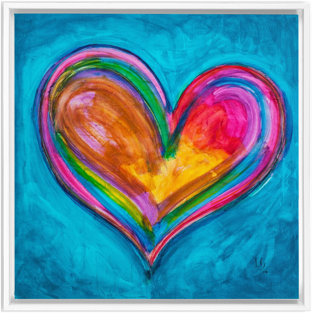 My Sweet Love artwork detail - heart painting canvas print wall art